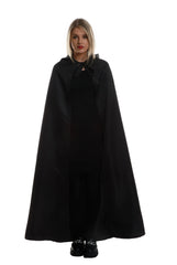 Women's Black Hooded Cape