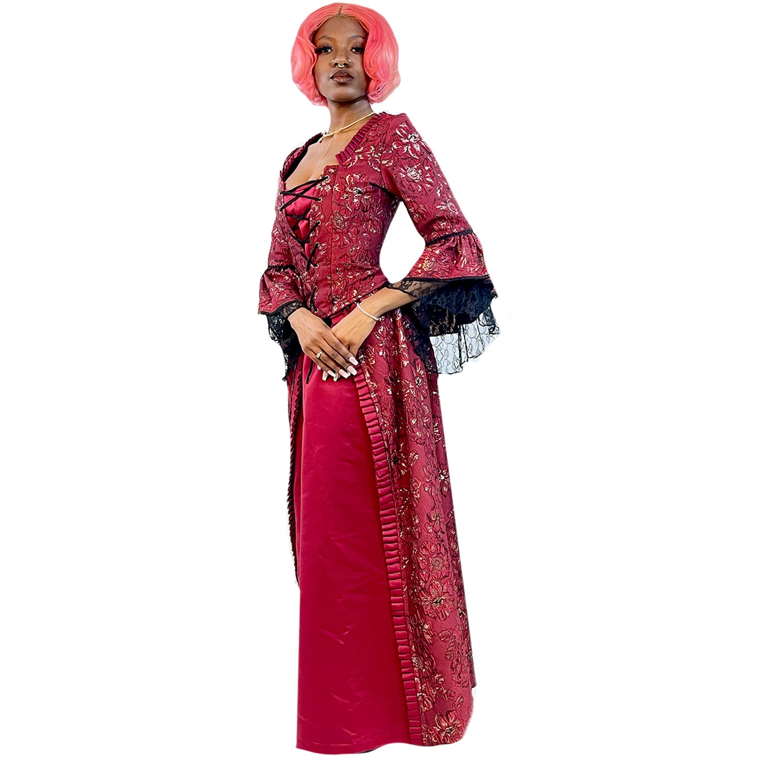 Colonial Women's Production Quality Burgundy Lady Costume