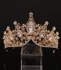 Silver and Gold Flowers Tiara