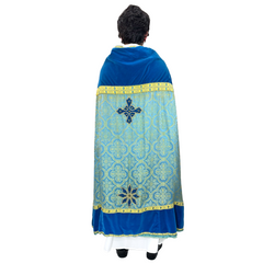 Religious Blue Velvet Adult Cape