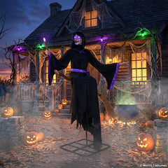 8 Ft. Hovering Witch - Animated & Light-Up Decoration