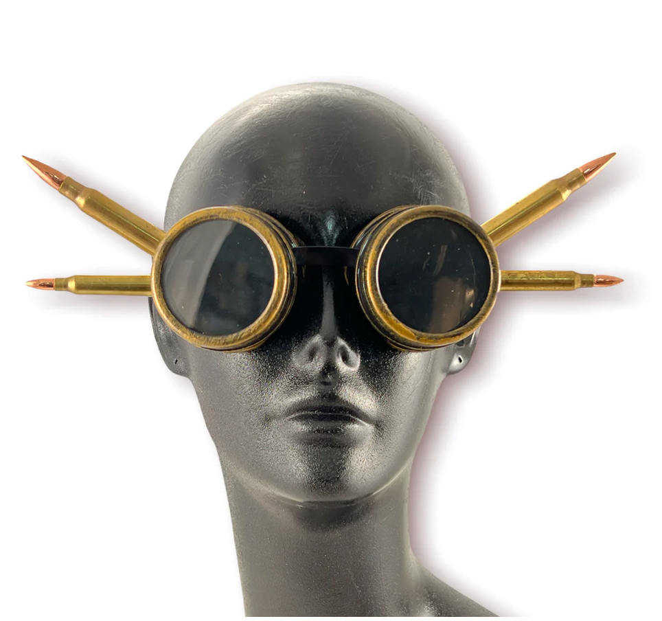 Steampunk Brass Bullet Goggles