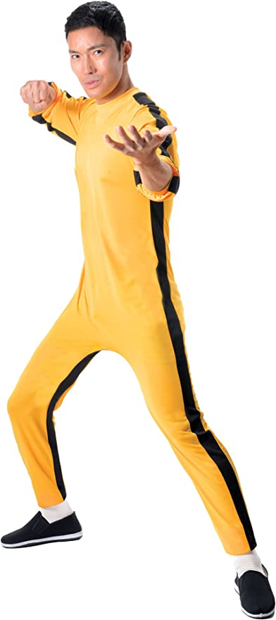 Officially Licensed Bruce Lee Yellow Male Adult Jumpsuit