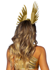 Golden Goddess Floral & Feather Headband