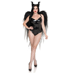 Enchantress Chiffon Wings & Horn Headband