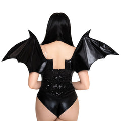 Wet Look Strapless Bat Wings