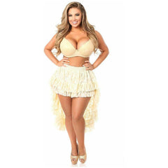 Cream Lace High Low Skirt