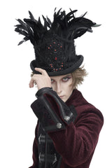 Gothic Feather Top Hat