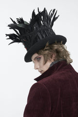 Gothic Feather Top Hat
