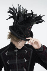 Gothic Feather Top Hat