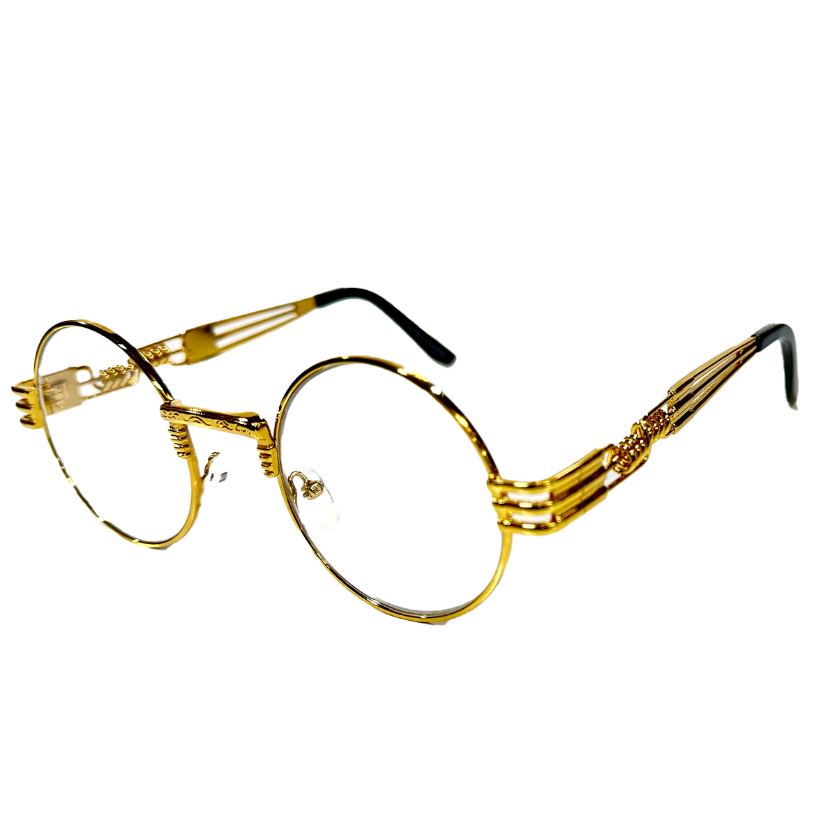 Gold Funky Frames Clear Lens Glasses
