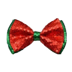 Green and Red Sequin Bow Tie