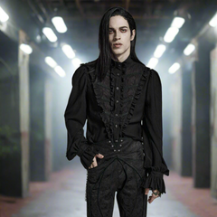 Punk Rave Goth Chiffon Long Sleeved Poet Shirt