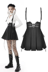 Punk Corset Laced Pleated Harness Skirt