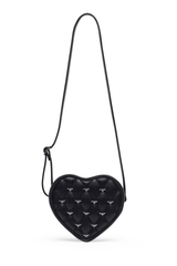 Damask Cross-Body Bag W/ Studded Bat Pattern