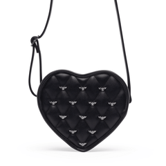 Damask Cross-Body Bag W/ Studded Bat Pattern