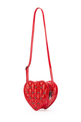 Damask Cross-Body Bag W/ Studded Bat Pattern