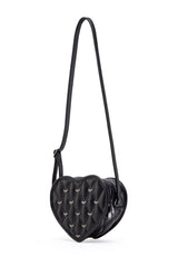 Damask Cross-Body Bag W/ Studded Bat Pattern