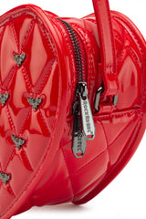Damask Cross-Body Bag W/ Studded Bat Pattern