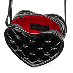 Damask Cross-Body Bag W/ Studded Bat Pattern