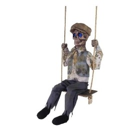 62" Swinging Skeletal Boy Halloween Animated Prop