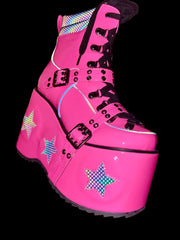 5" Reflective Starry Platform Boots