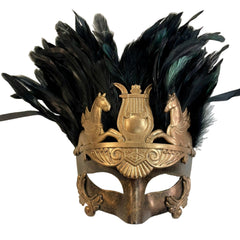 Troy Feathered Venetian Male Mask