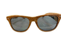 Wood Grain Framed Revo Lens Sunglasses