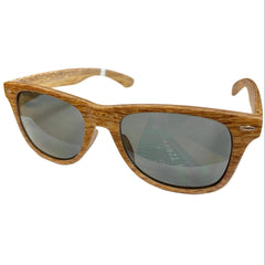 Wood Grain Framed Revo Lens Sunglasses