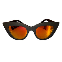 Thick Cat Eye Mirror Lens Sunglasses