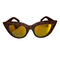 Thick Cat Eye Mirror Lens Sunglasses