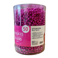 Metallic Pink Bead Necklaces 50ct