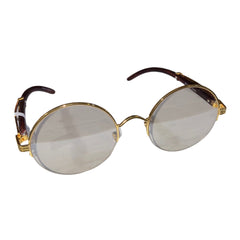Classic Wooden Circular Glasses