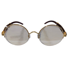 Classic Wooden Circular Glasses
