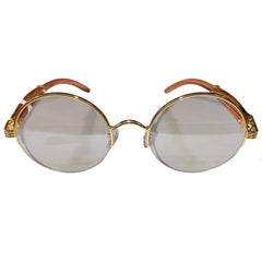 Classic Wooden Circular Glasses