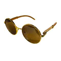 Classic Wooden Circular Sunglasses