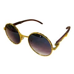 Classic Wooden Circular Sunglasses