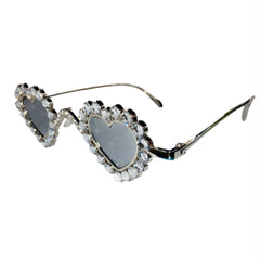 Rhinestone Mini Heart Sunglasses