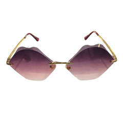 Lips Shaped Frameless Sunglasses