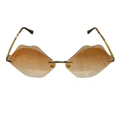 Lips Shaped Frameless Sunglasses