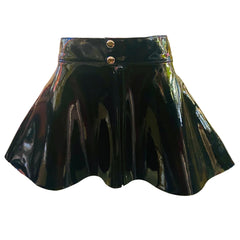 Black Patent Mini Skater Skirt