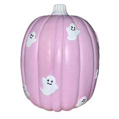 Pastel Goth Ghostly Pink Pumpkin Decoration
