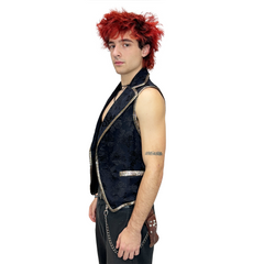 Men's Handmade Black and Gold Suit Vest