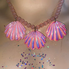 Opalescent Pink Shell Necklace