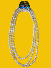 72" Glass Pearl Necklace & Earrings Set