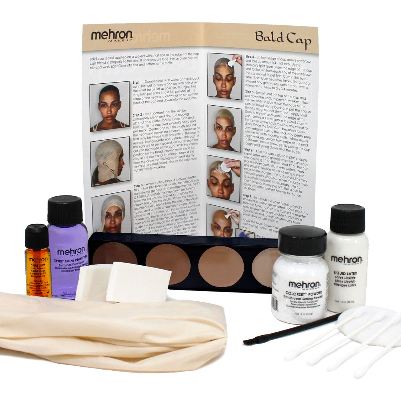 Mehron Premium Bald Cap & Makeup Kit