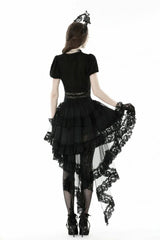 Delicate Punk Frilly Lace Swallow Tail Skirt