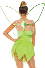 Pretty Pixie Green Shimmer Dress & Wings Adult Costume