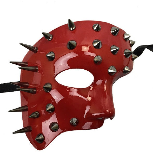 Red Phantom Spiked Half Mask