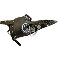 Plague Doctor Goggle Black Leather Mask